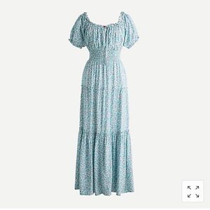 J Crew Off Shoulder Peasant Maxi Dress Size 14